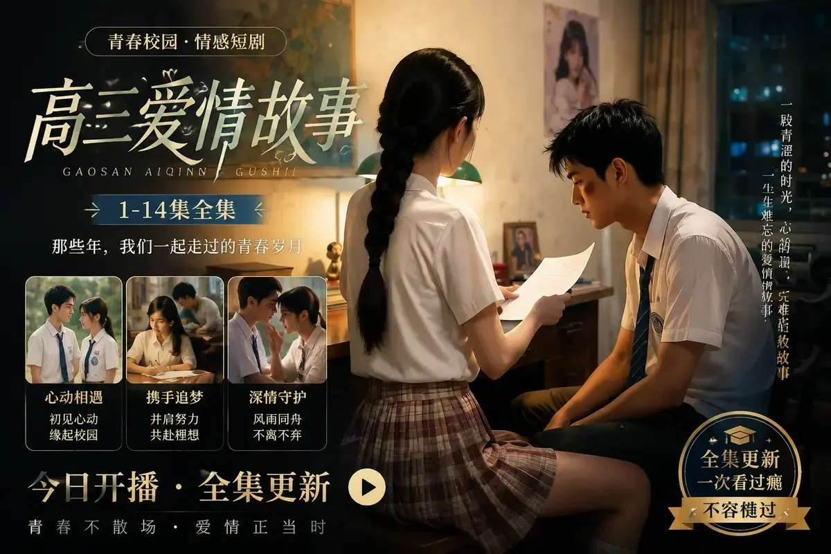 《AI 短剧高三爱情故事》高清完整版在线观看-林澈苏晚晴校园恋曲全集中字无删减-网盘下载流畅播放高三爱情故事